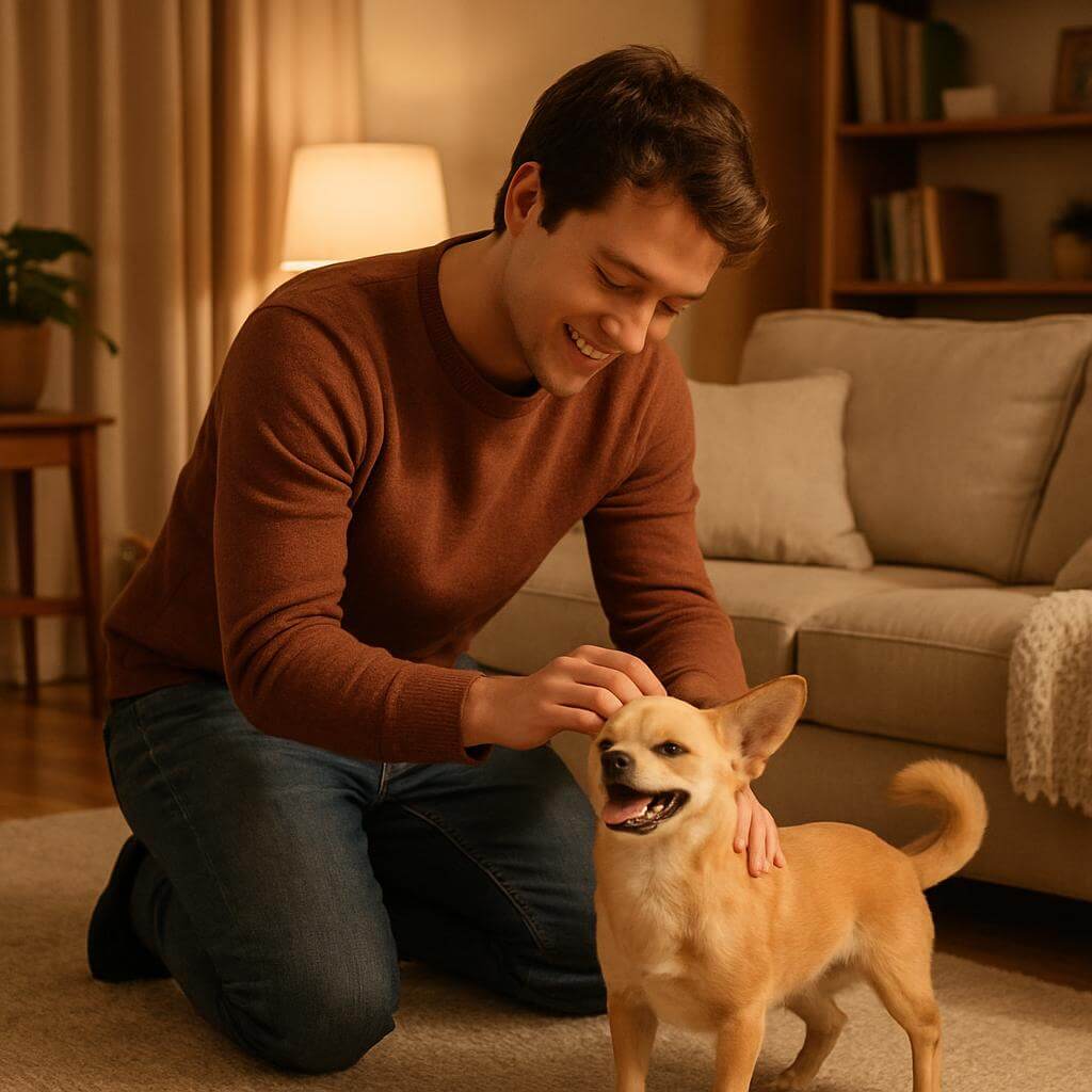 chihuahua com seu dono